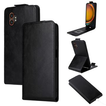 Husă verticală cu rabat și suport Samsung Galaxy XCover7 Pro - Negru