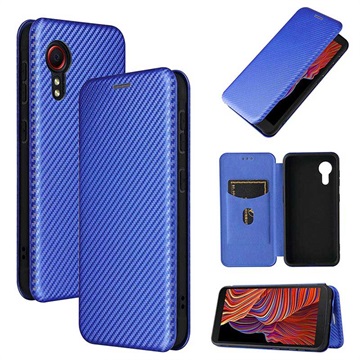 Husă Flip Samsung Galaxy Xcover 5 - Fibra de Carbon - Albastru