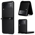 Husă cu Curea Samsung Galaxy Z Flip3 5G - Fibra De Carbon - Negru