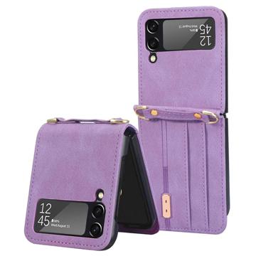 Husă Hibridă cu Suport Card Samsung Galaxy Z Flip4 - Violet