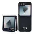 Husă Samsung Galaxy Z Flip6/Z Flip7 Lacoste Iconic Petit Pique Woven Logo - Negru