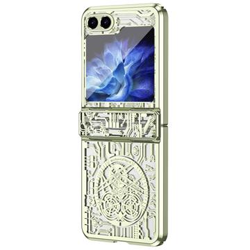 Husă din plastic galvanizat Samsung Galaxy Z Flip6 Mechanical Legend - Verde