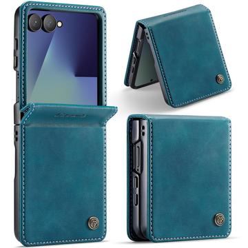 Geantă de portofel cu textură de vițel și blocare RFID Samsung Galaxy Z Flip7 Caseme 033 - verde