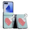 Husă cu inel pentru degete / curea pentru mână Samsung Galaxy Z Flip7 Dux Ducis Luvy  - Albastru ceresc / Inimă