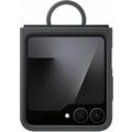 Husă Silicon cu Inel Samsung Galaxy Z Flip7 FE - EF-PF741TBEGWW - Negru