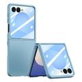 Samsung Galaxy Z Flip7 Husă din plastic cu protector de ecran exterior din sticlă călită - Albastru Deschis