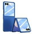 Samsung Galaxy Z Flip7 Husă din plastic cu protector de ecran exterior din sticlă călită - albastru închis