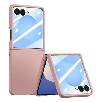 Samsung Galaxy Z Flip7 Husă din plastic cu protector de ecran exterior din sticlă călită - roz