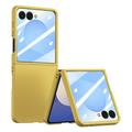 Samsung Galaxy Z Flip7 Husă din plastic cu protector de ecran exterior din sticlă călită - Galben