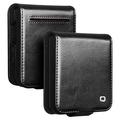 Husă Piele Portofel Samsung Galaxy Z Flip7 - Qialino Classic - Negru