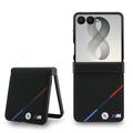 Husă magnetică Samsung Galaxy Z Flip8 BMW M Perforated Tricolor Stripe - Negru