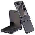 Samsung Galaxy Z Flip8 Husă din plastic cu protector de ecran exterior din sticlă călită - negru