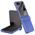 Samsung Galaxy Z Flip8 Husă din plastic cu protector de ecran exterior din sticlă călită - albastru închis