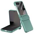Samsung Galaxy Z Flip8 Husă din plastic cu protector de ecran exterior din sticlă călită - Verde închis
