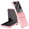 Samsung Galaxy Z Flip8 Husă din plastic cu protector de ecran exterior din sticlă călită - roz