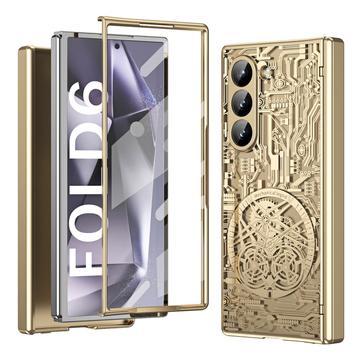 Husă din plastic galvanizat Samsung Galaxy Z Fold6 Mechanical Legend - Auriu