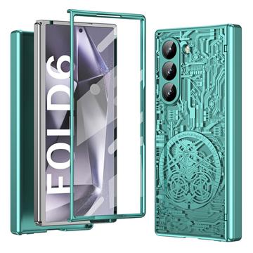 Husă din plastic galvanizat Samsung Galaxy Z Fold6 Mechanical Legend - Verde