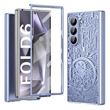 Husă din plastic galvanizat Samsung Galaxy Z Fold6 Mechanical Legend - Albastru
