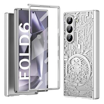 Husă din plastic galvanizat Samsung Galaxy Z Fold6 Mechanical Legend - Argintiu