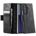 Geantă de portofel cu textură de vițel și blocare RFID Samsung Galaxy Z Fold7 Caseme 033 - negru