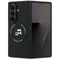 Husă magnetică Samsung Galaxy Z Fold7 Karl Lagerfeld Karl and Choupette Heads - Negru