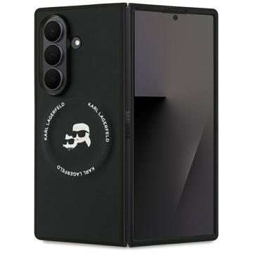 Husă magnetică Samsung Galaxy Z Fold7 Karl Lagerfeld Karl and Choupette Heads - Negru