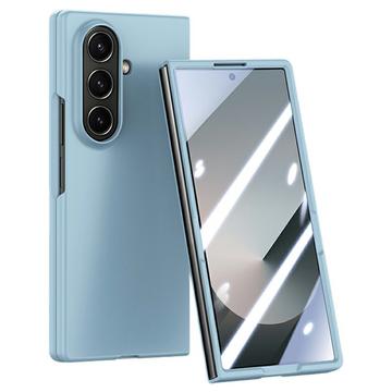 Samsung Galaxy Z Fold7 Husă din plastic cu protector de ecran exterior din sticlă călită - Albastru Deschis