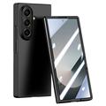 Samsung Galaxy Z Fold7 Husă din plastic cu protector de ecran exterior din sticlă călită - negru