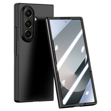 Samsung Galaxy Z Fold7 Husă din plastic cu protector de ecran exterior din sticlă călită - negru