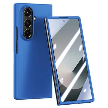 Samsung Galaxy Z Fold7 Husă din plastic cu protector de ecran exterior din sticlă călită - albastru închis