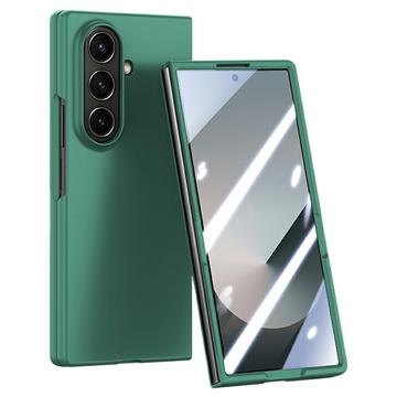 Samsung Galaxy Z Fold7 Husă din plastic cu protector de ecran exterior din sticlă călită - Verde închis