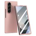 Samsung Galaxy Z Fold7 Husă din plastic cu protector de ecran exterior din sticlă călită - roz