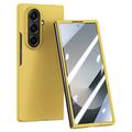 Samsung Galaxy Z Fold7 Husă din plastic cu protector de ecran exterior din sticlă călită - Galben