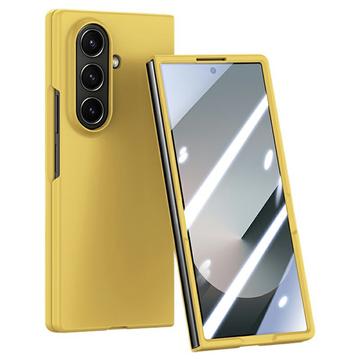 Samsung Galaxy Z Fold7 Husă din plastic cu protector de ecran exterior din sticlă călită - Galben