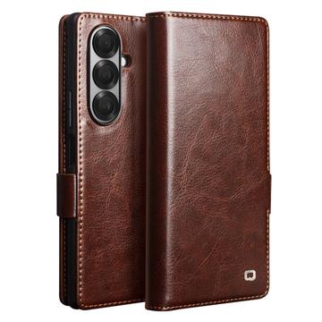 Husă Piele Portofel Samsung Galaxy Z Fold7 - Qialino Classic - Maro Închis