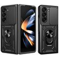 Husă Hibridă Samsung Galaxy Z Fold7 cu Inel Rotativ cu Ecran pentru Cameră - Negru