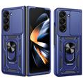 Husă Hibridă Samsung Galaxy Z Fold7 cu Inel Rotativ cu Ecran pentru Cameră - Albastru