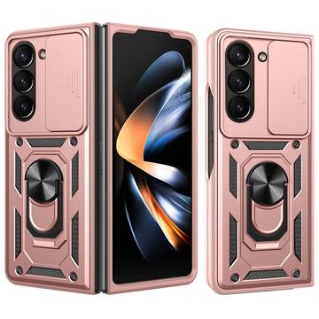 Husă Hibridă Samsung Galaxy Z Fold7 cu Inel Rotativ cu Ecran pentru Cameră