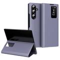 Husa portofel Samsung Galaxy Z Fold7 Smart Clear View cu slot pentru card - Gri Violet