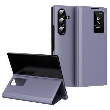 Husa portofel Samsung Galaxy Z Fold7 Smart Clear View cu slot pentru card - Gri Violet