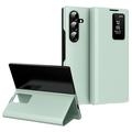 Husa portofel Samsung Galaxy Z Fold7 Smart Clear View cu slot pentru card - Verde deschis