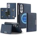 Husă magnetică Samsung Galaxy Z Fold8 cu portofel pentru carduri - Albastru