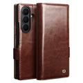 Husă Piele Portofel Samsung Galaxy Z Fold8 Ultra - Qialino Classic - Maro Închis