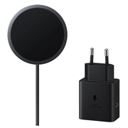 Încărcător wireless magnetic Samsung și adaptor de alimentare USB-C de 45W EP-P2900TBEGWW - Gri închis