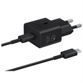 Adaptor de Alimentare Samsung USB-C cu Cablu EP-T2510XBEGEU - 25W - Negru