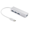 Hub USB-C / 4 x USB-A Sandberg Saver - USB 3.0 - Alb