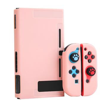 Set de huse de andocare rezistente la zgârieturi pentru consola Nintendo Switch, silicon moale de protecție pentru joystick - roz