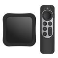 Set set de capace de protecție anti-picurare din silicon pentru Apple TV 4K 2021 - negru