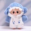 Shark Hooded Jumpsuit pentru păpușa Labubu 17cm - Albastru / Alb