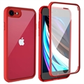 Husă Hibrid iPhone 7/8/SE (2020)/SE (2022) - Shine&Protect 360 - Roșu / Clar